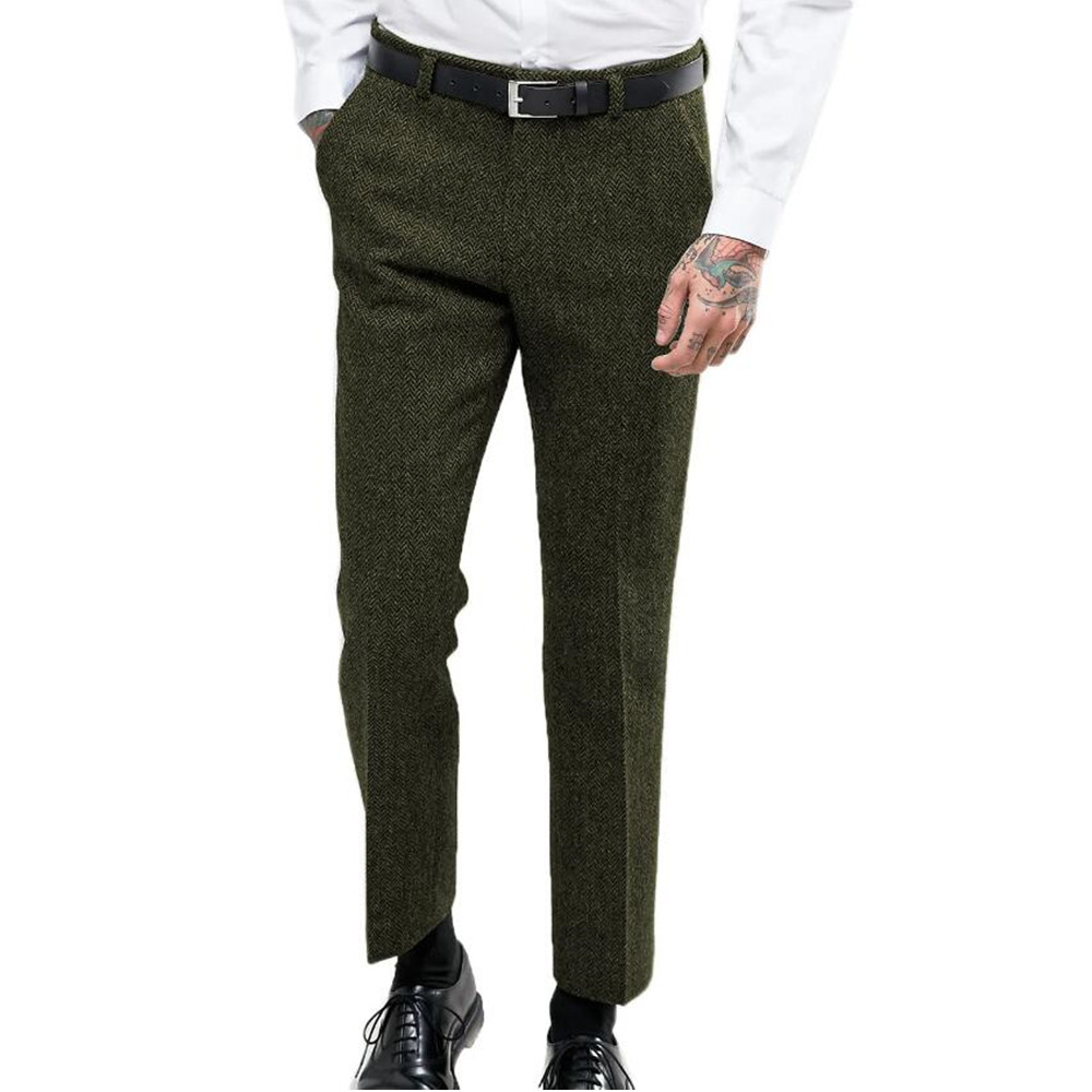 ผู้ชายธุรกิจชุดสูทกางเกง Slim  - Dress Pant Flat Front บทวิจารณ์และราคา