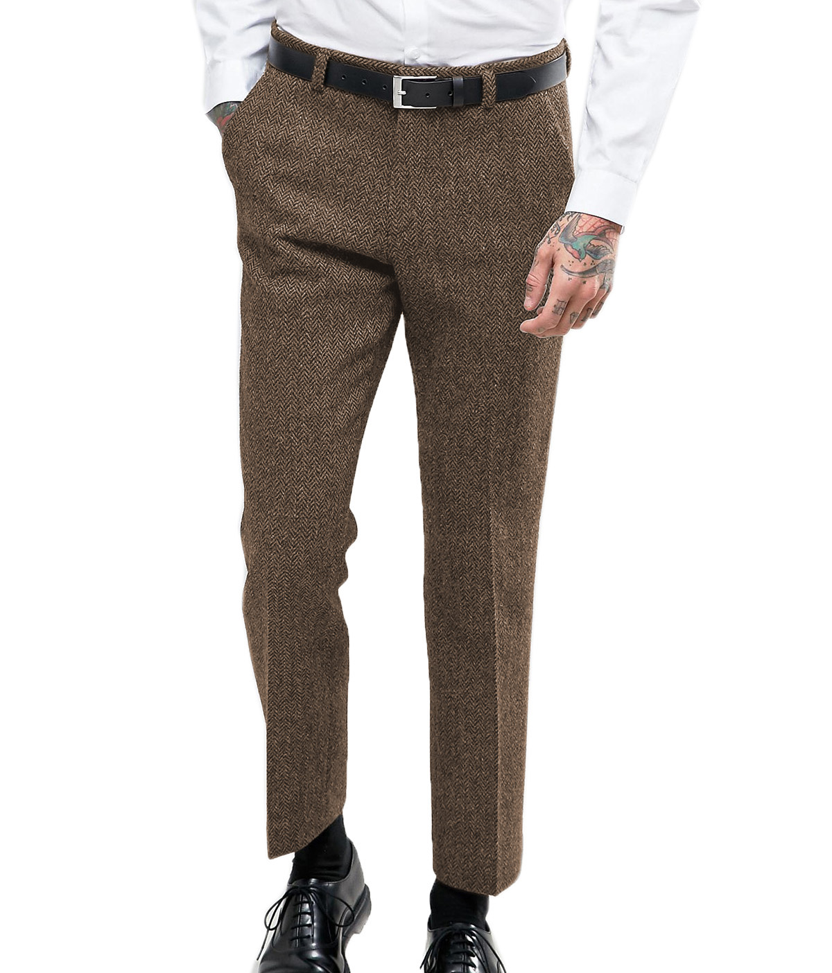 ผู้ชายธุรกิจชุดสูทกางเกง Slim  - Dress Pant Flat Front บทวิจารณ์และราคา
