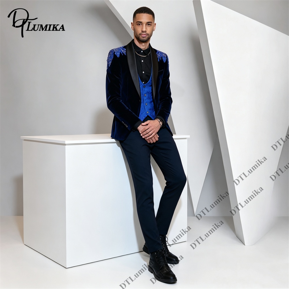 ชุดสูทผู้ชาย Peagent 3 ชิ้น ผ้ - Men Formal Wear Pants บทวิจารณ์และราคา
