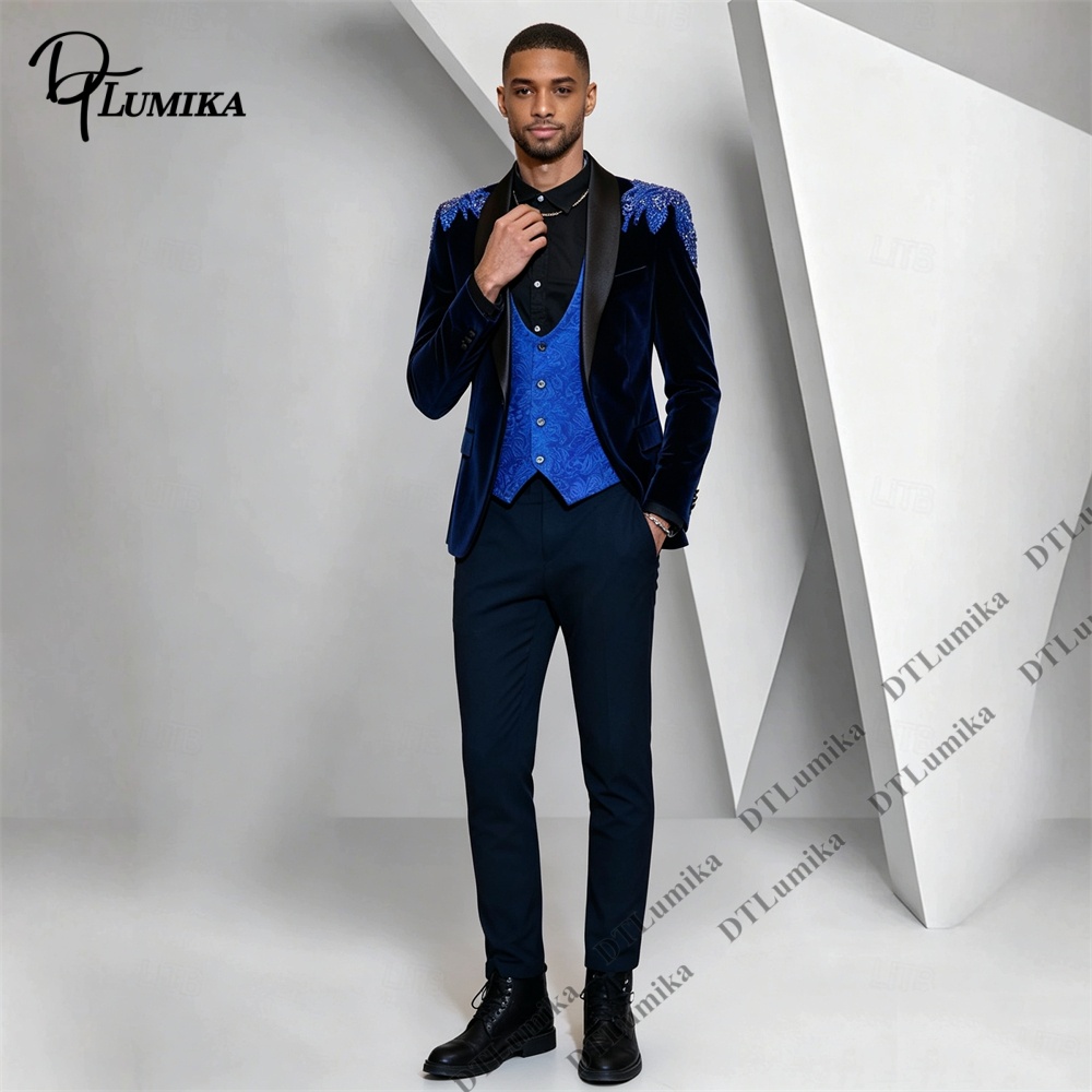 ชุดสูทผู้ชาย Peagent 3 ชิ้น ผ้ - Men Formal Wear Pants บทวิจารณ์และราคา