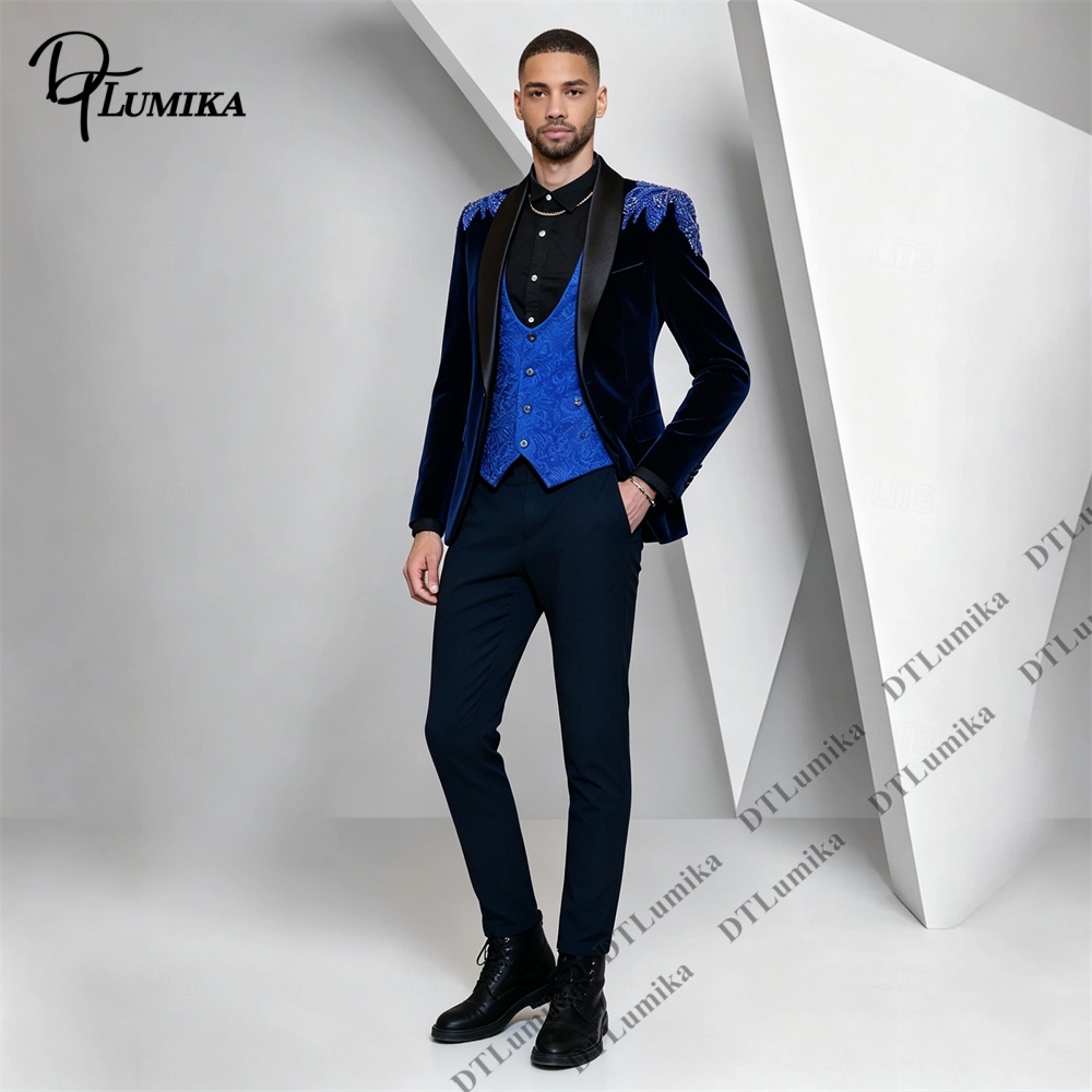 ชุดสูทผู้ชาย Peagent 3 ชิ้น ผ้ - Men Formal Wear Pants บทวิจารณ์และราคา