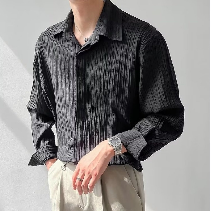 สีดำ Apricot สีขาวแขนยาวเสื้อผ - Korean Men Formal Wear บทวิจารณ์และราคา